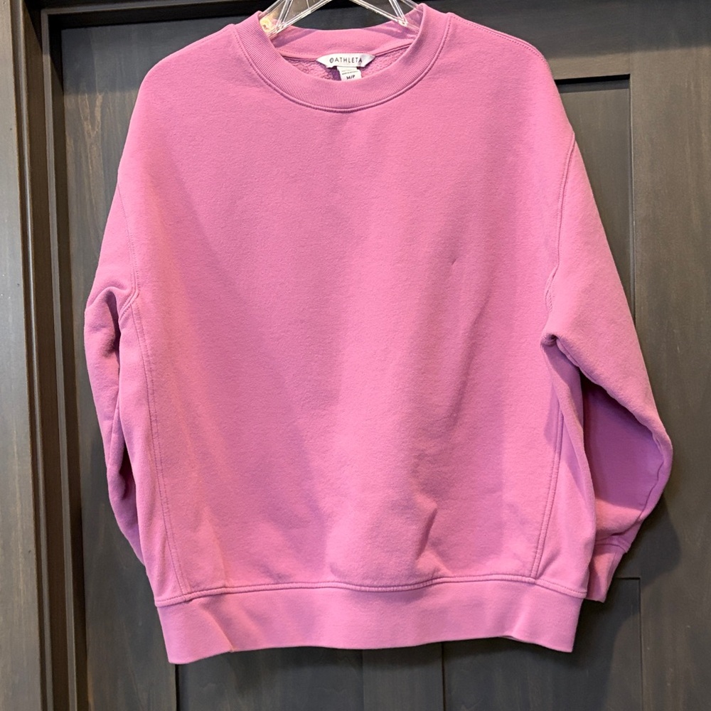Athleta Women's Crew Neck Sweater in Soft Pink
